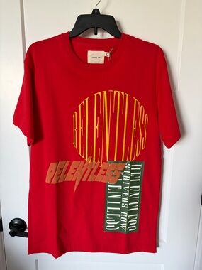 NWT: Strivers Row Relentless Graphic Tee - Red with Yellow & Green Print